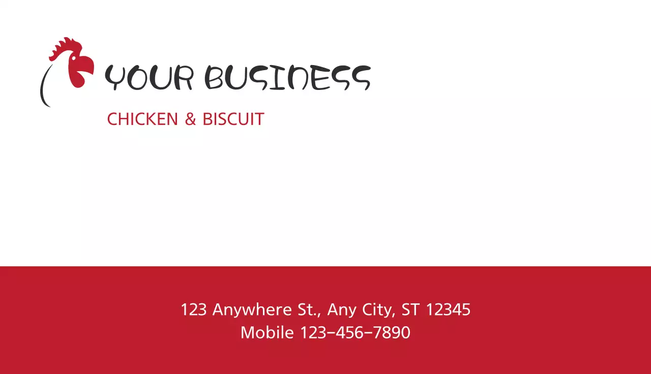 Red Simple Restaurant Business Card