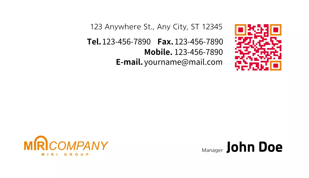 Simple business card in purple and red