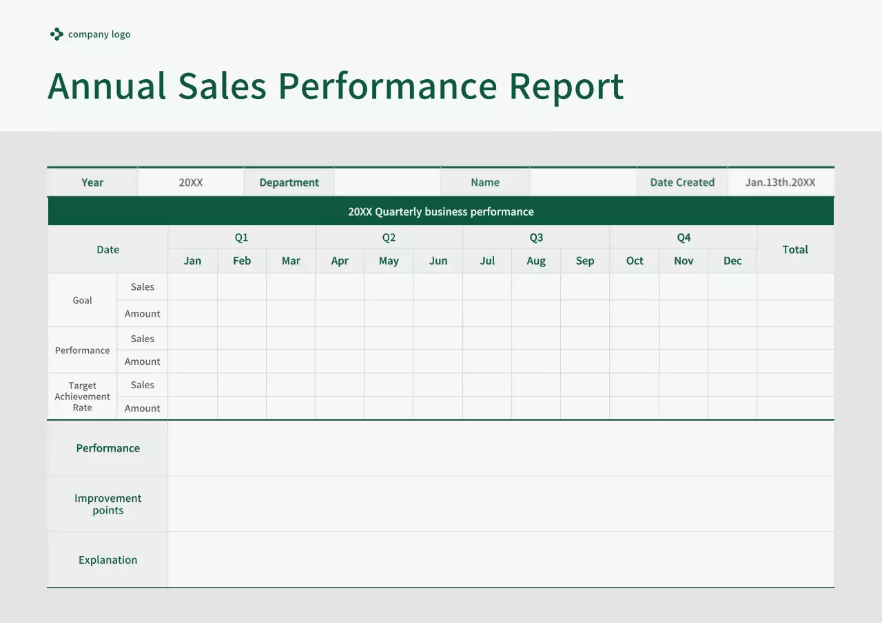 Green Professional Sales Report Poster