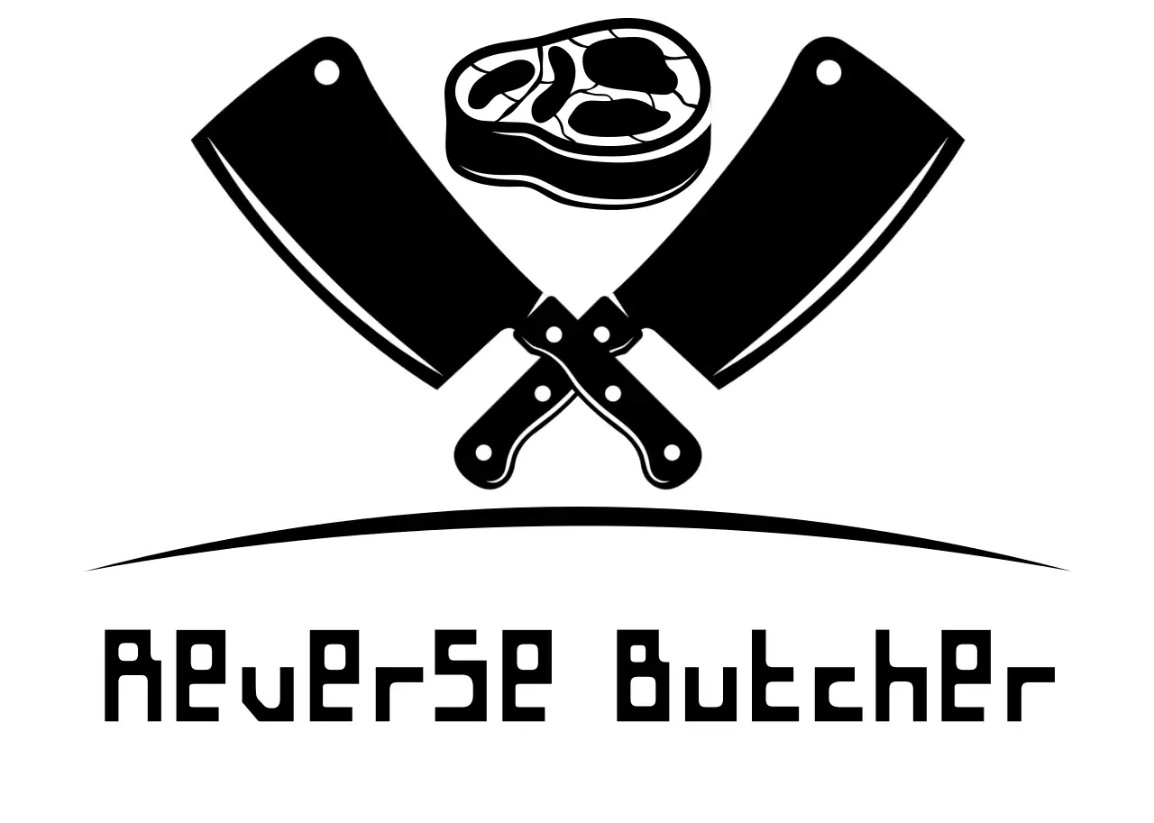 Logo toko daging berkonsep ilustrasi bersih dengan warna putih dan hitam