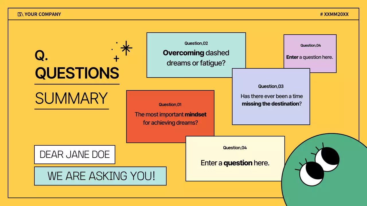 A kitschy business interview in purple and yellow