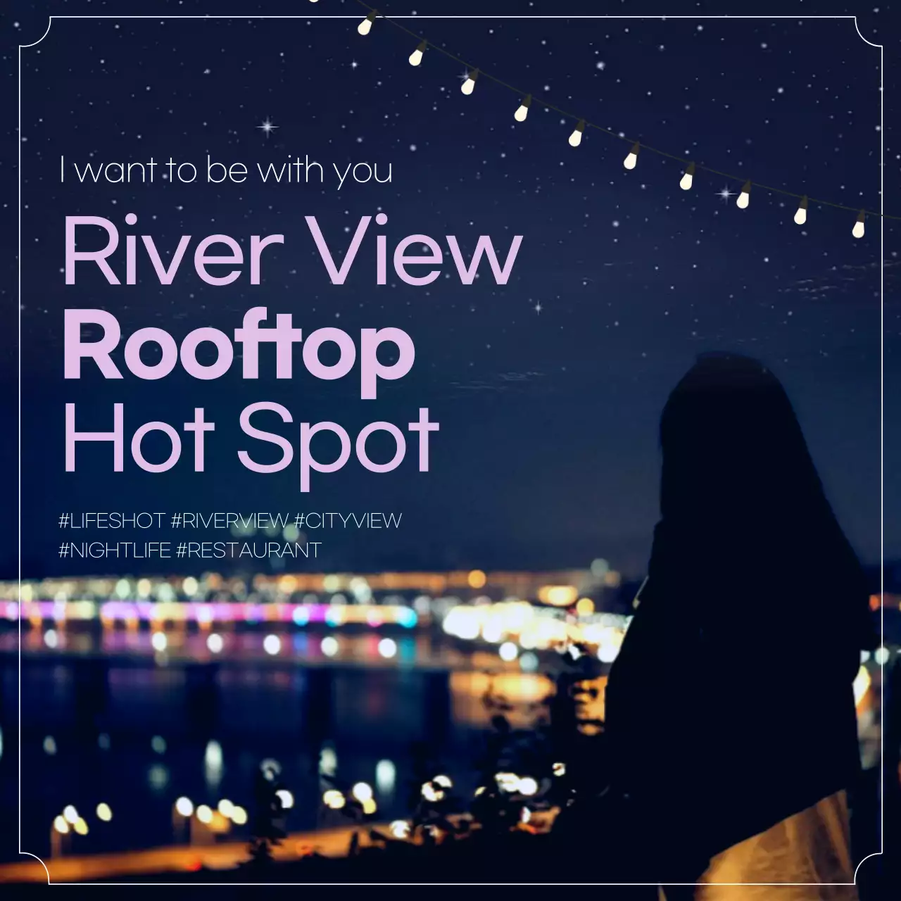 Navy Aesthetic Nightlife Promotion Social Media Post