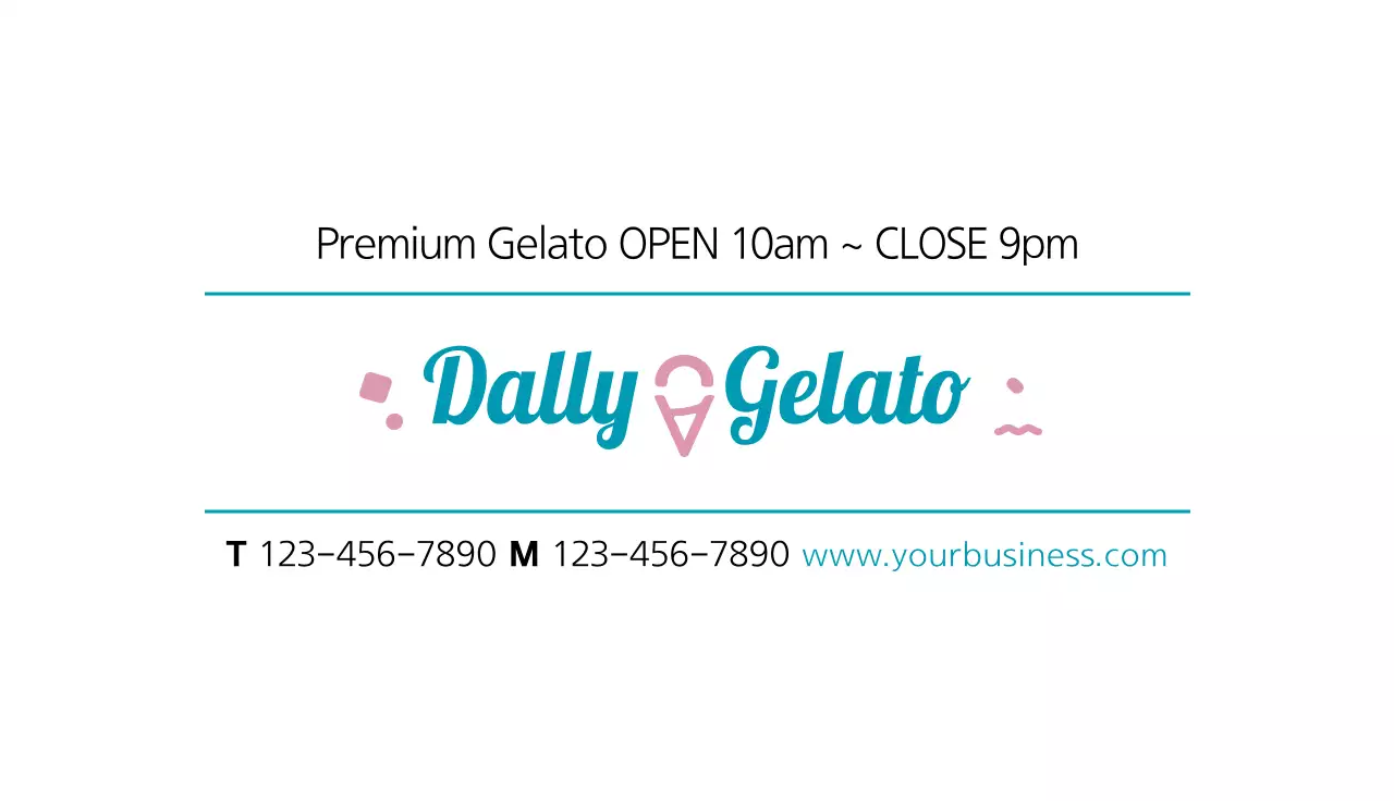 Teal Trendy Gelato Advertisement Business Card