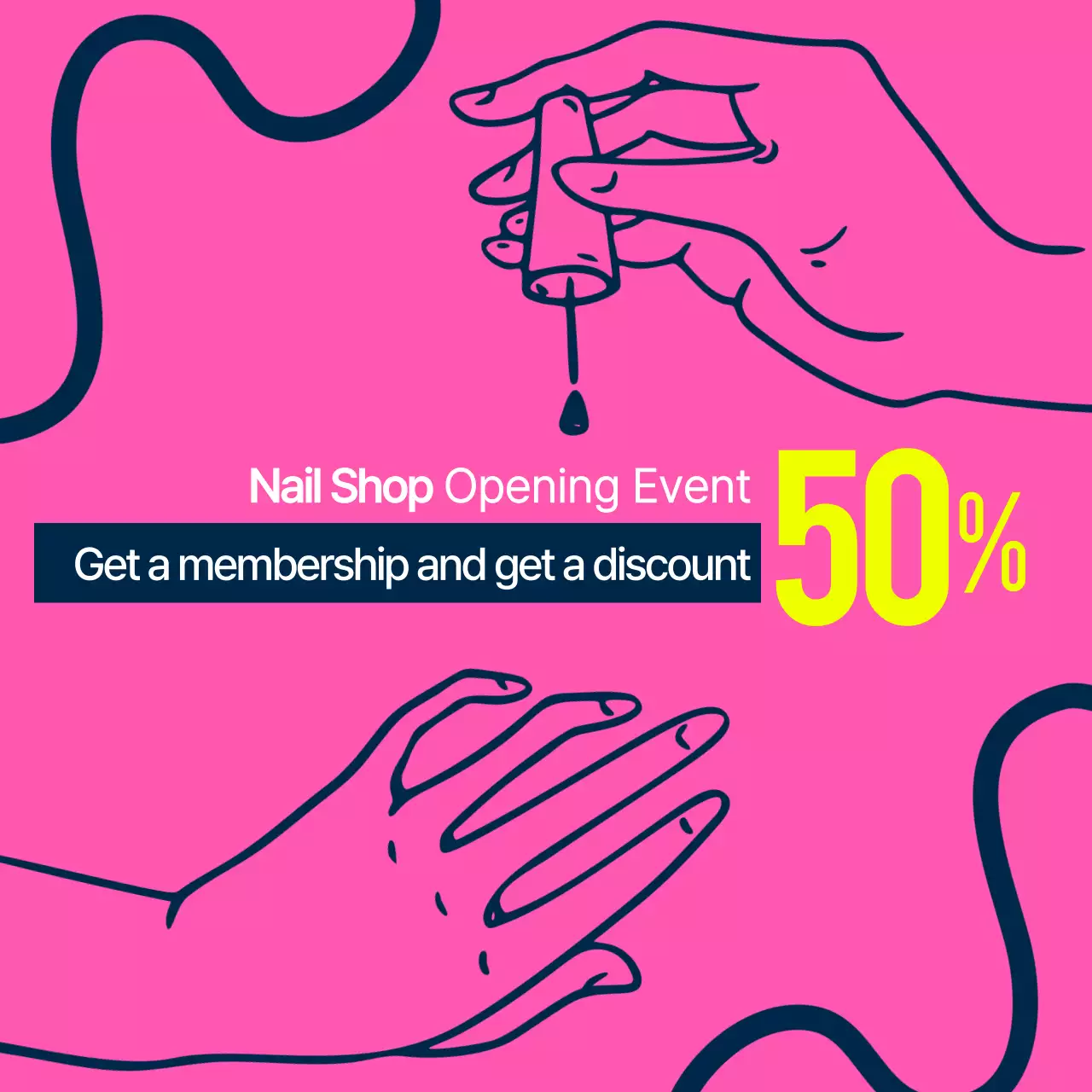 Pink Trendy Nail Promotion Instagram Post