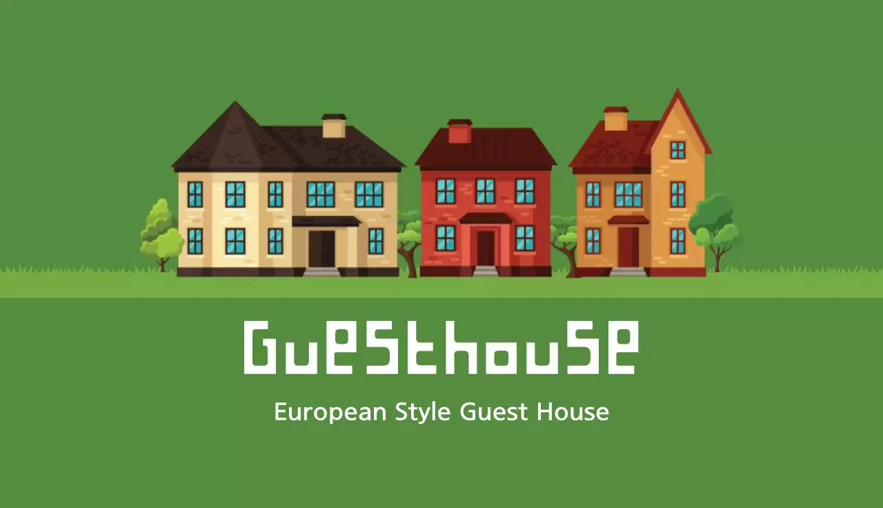 Green Minimal Guesthouse Business Card