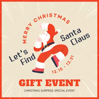 A cute little red Find Santa event