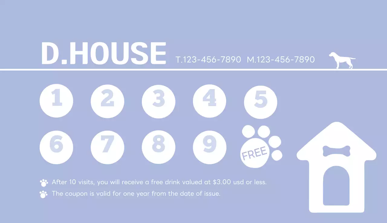 Blue Simple Dog Business Card