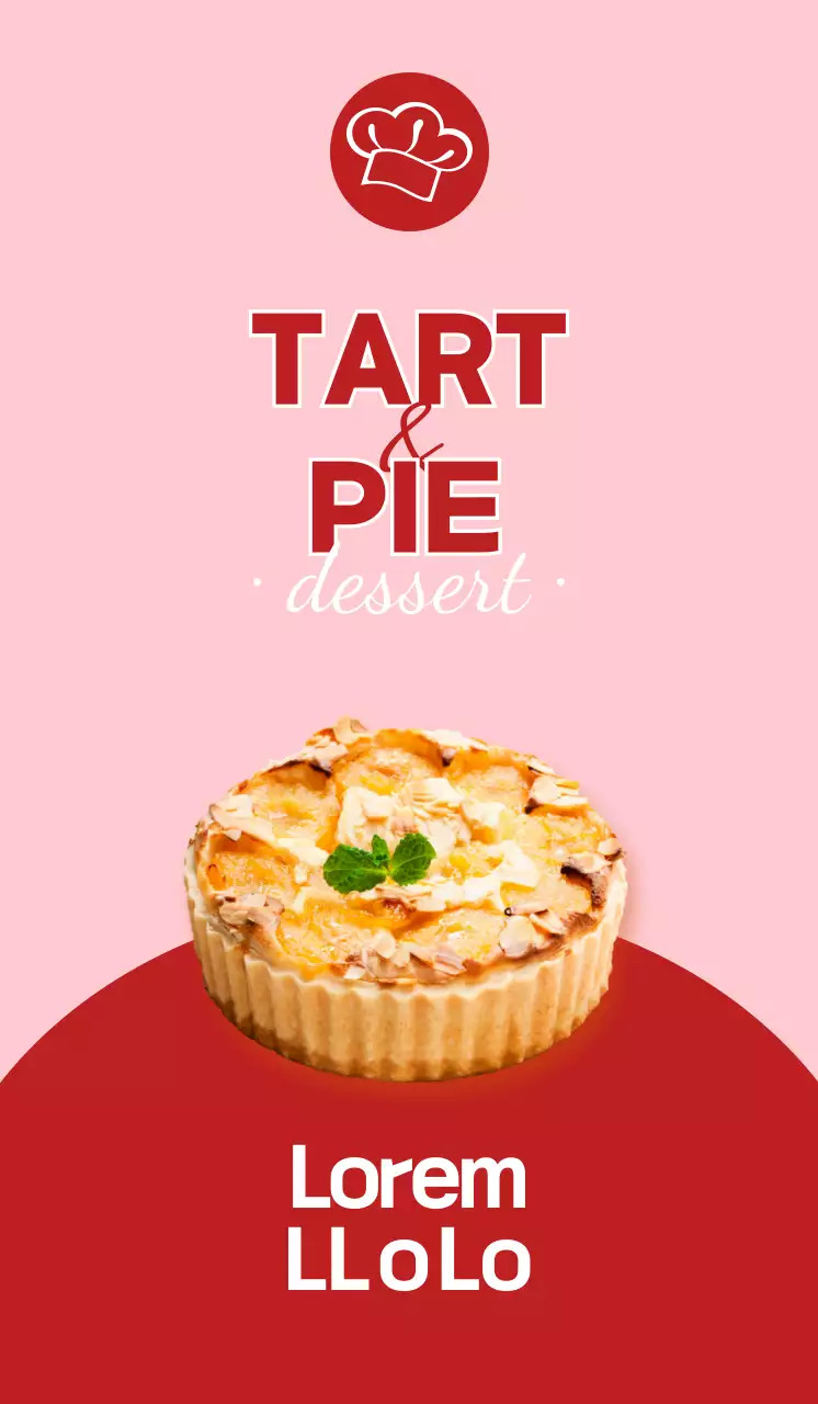 Promote a tart shop with a clean style that pops with pink and red