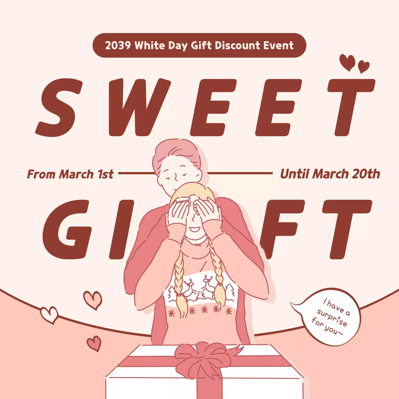 Pink Vintage Gift Promotion Social Media Post