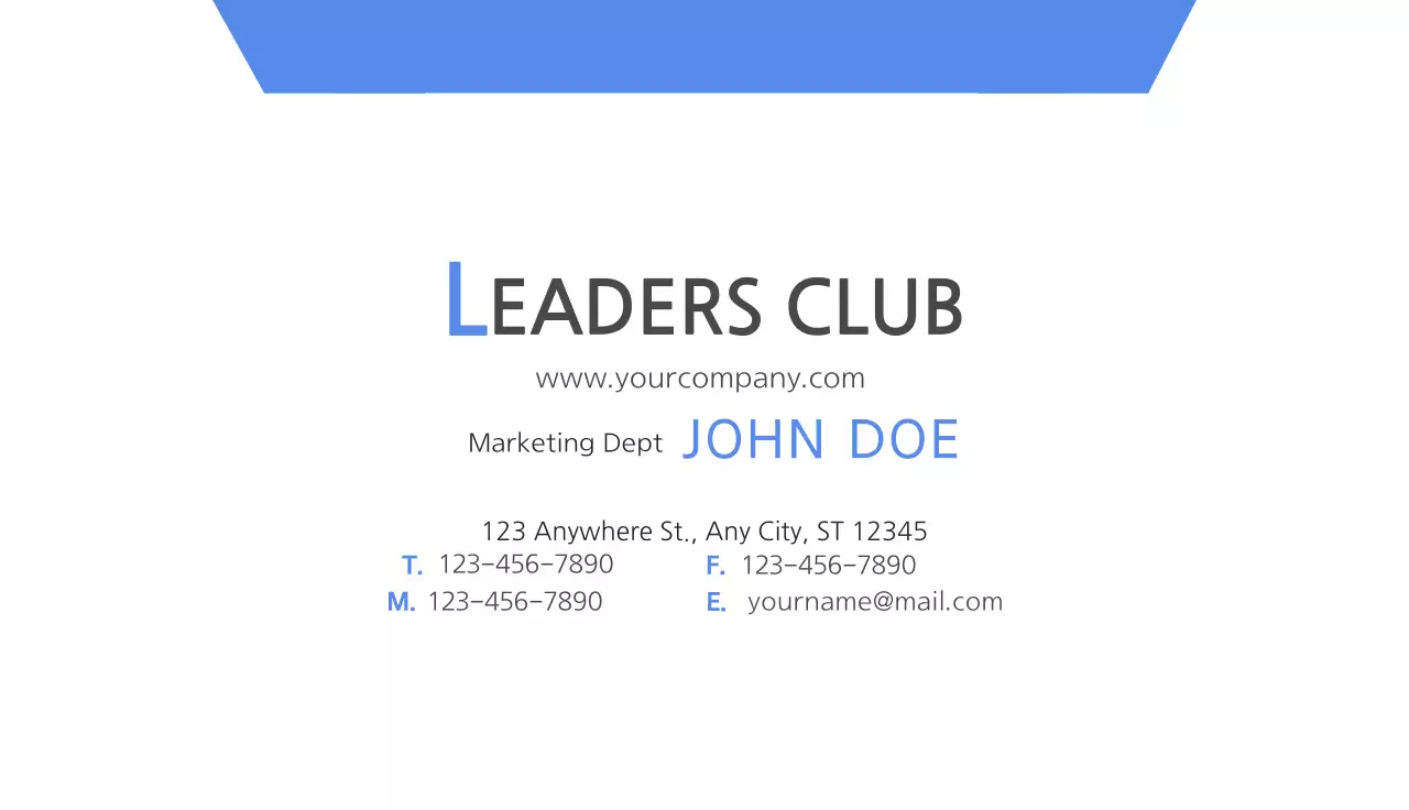 Blue Minimal Business Card