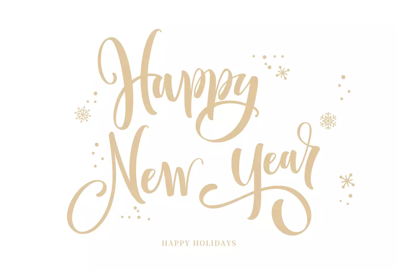 White Simple New Year's Day Postcard Card