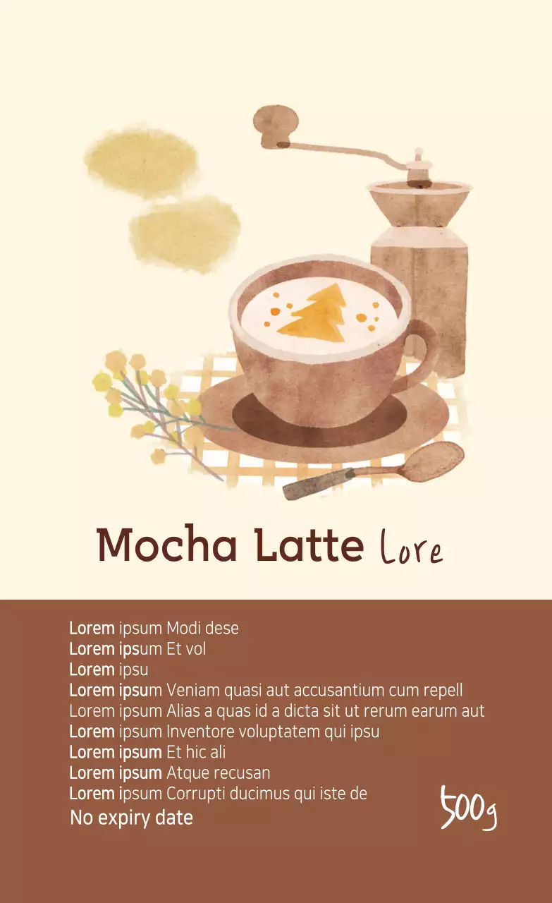Bột cà phê mocha màu nâu ngà minh họa