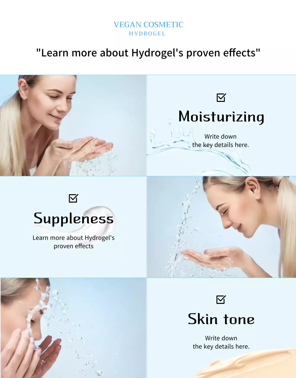 Blue-toned vegan moisturizer details page