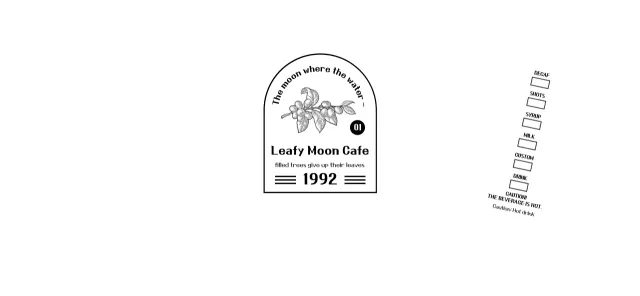 Promote and inform your cafe with a clean, black-and-white emblem logo