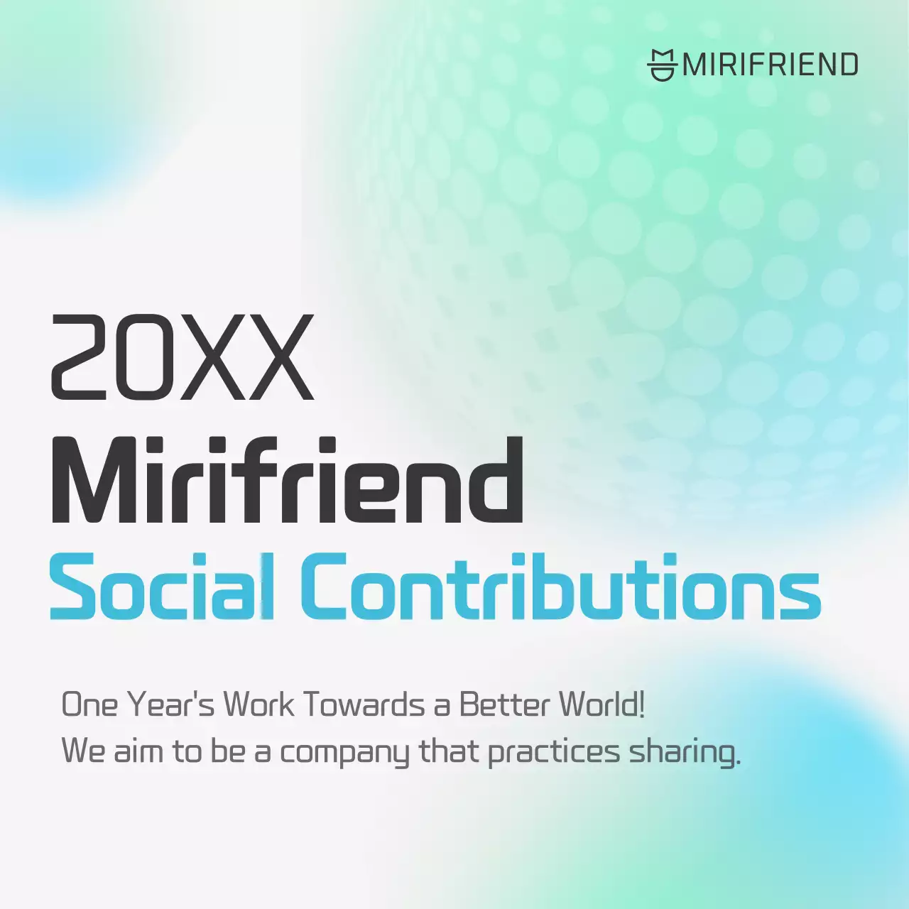 Corporate social responsibility with a blue and mint smudged gradient concept