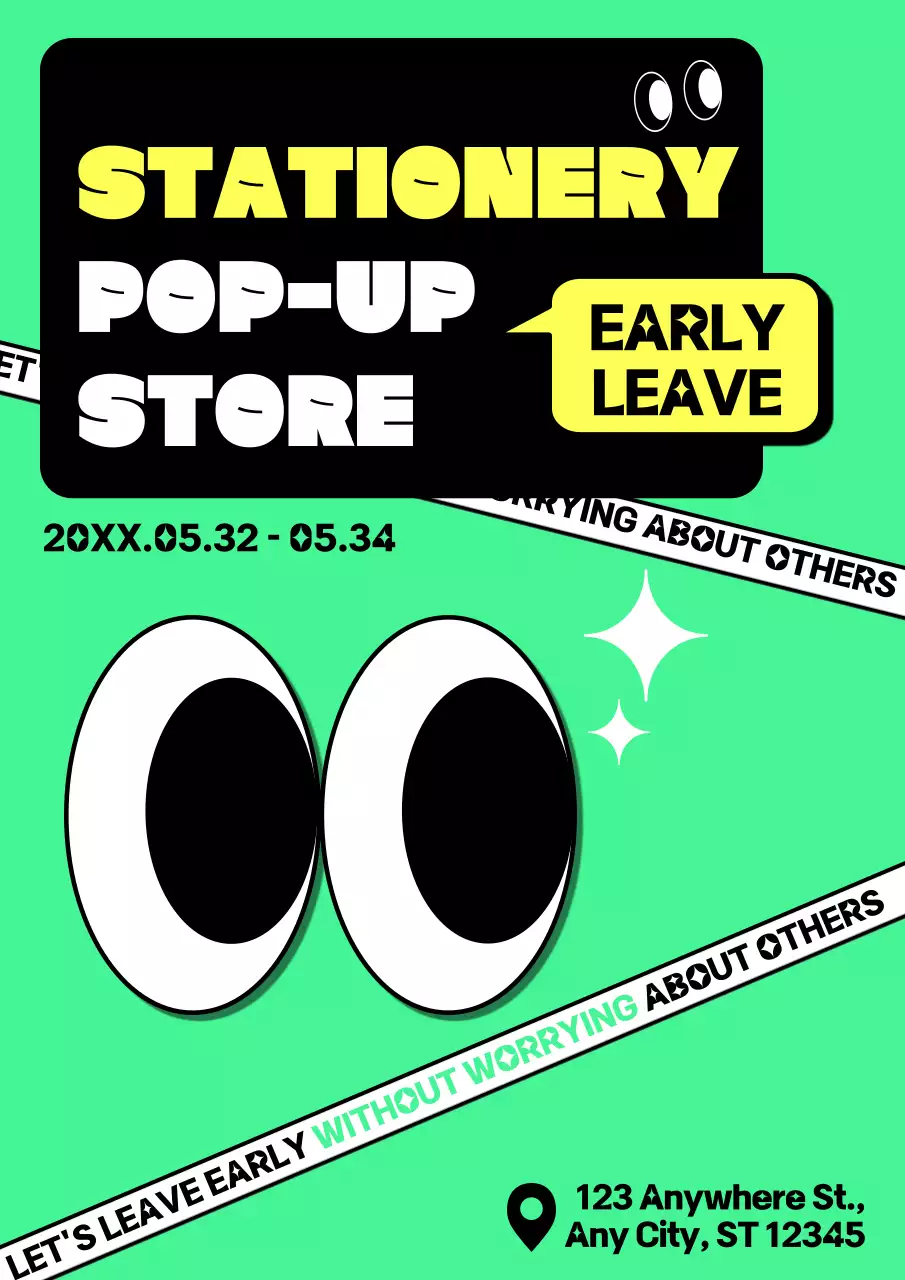 Mint Trendy Stationery Promotion Poster