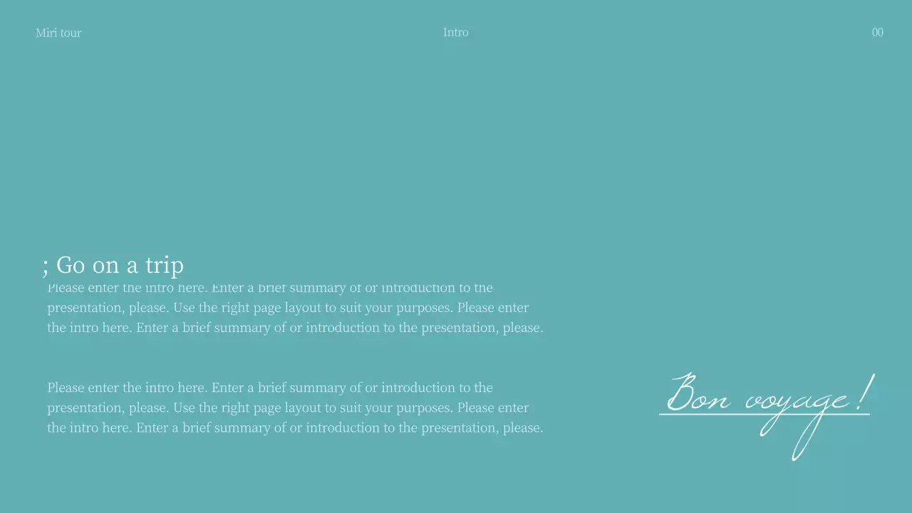 Teal Elegant Travel Guide Presentation