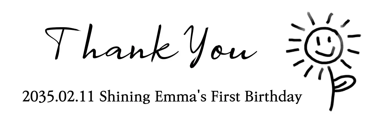 Celebrate a birthday with a cute, hand-drawn floral illustration in black.