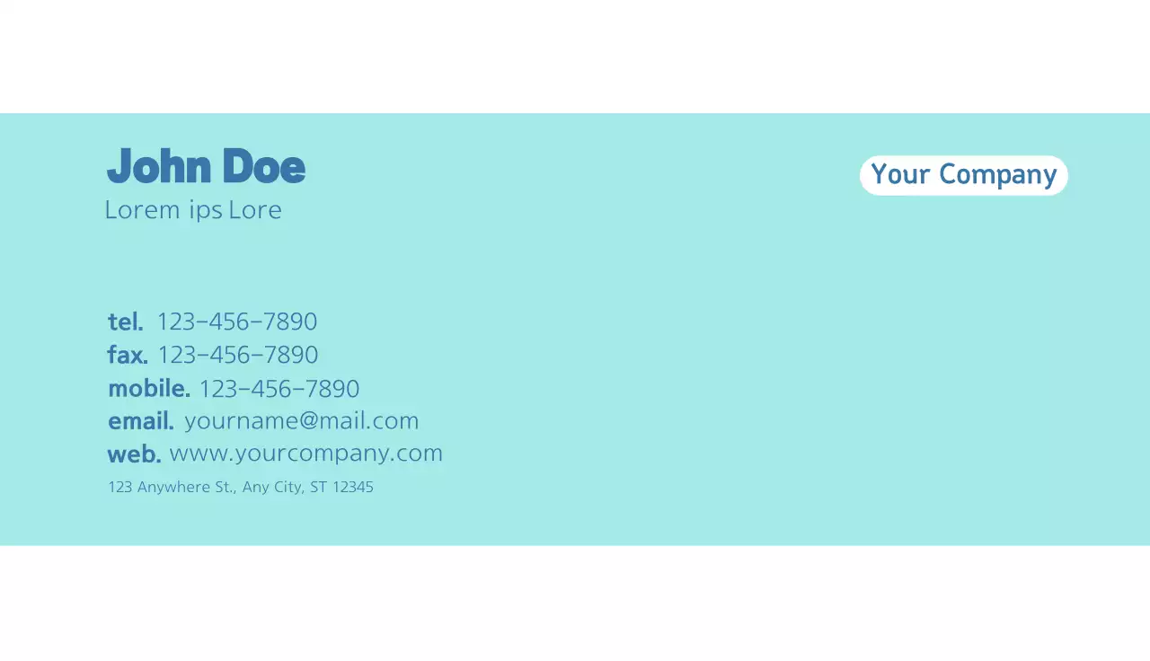 Mint Minimal Business Card