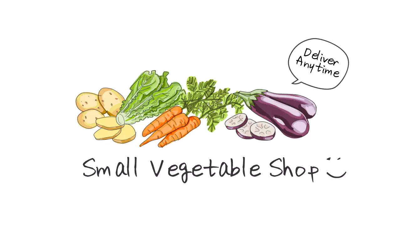 Green Simple Vegetable Advertisement Business Card