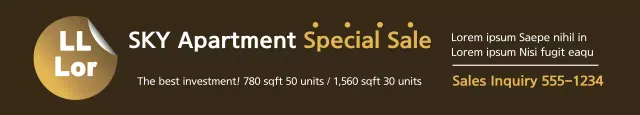 Banner de promoção de apartamento moderno marrom