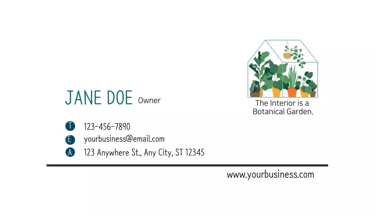 White illustration neat botanical garden cafe