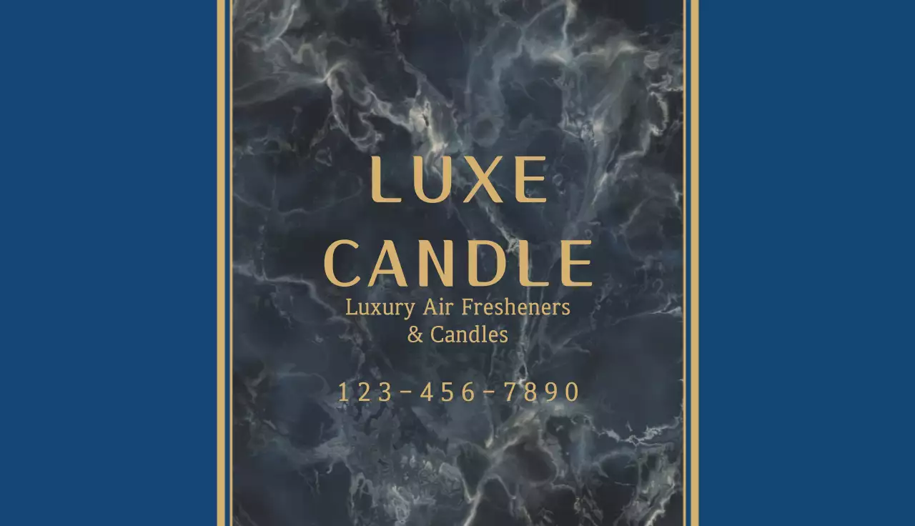 Navy Luxury Candle Advertisement Business Card