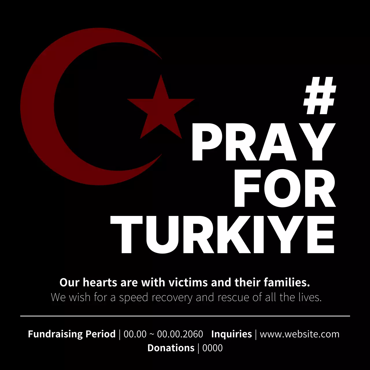 Earthquake disaster damage in black and red