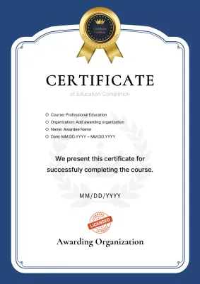 Blue Classic Education Certificate