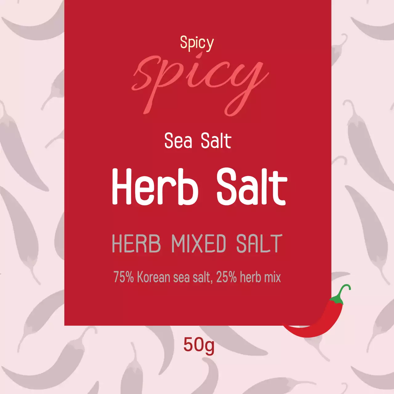 Rótulo de sal de enchimento de alimentos vintage com padrão de ilustração vermelho