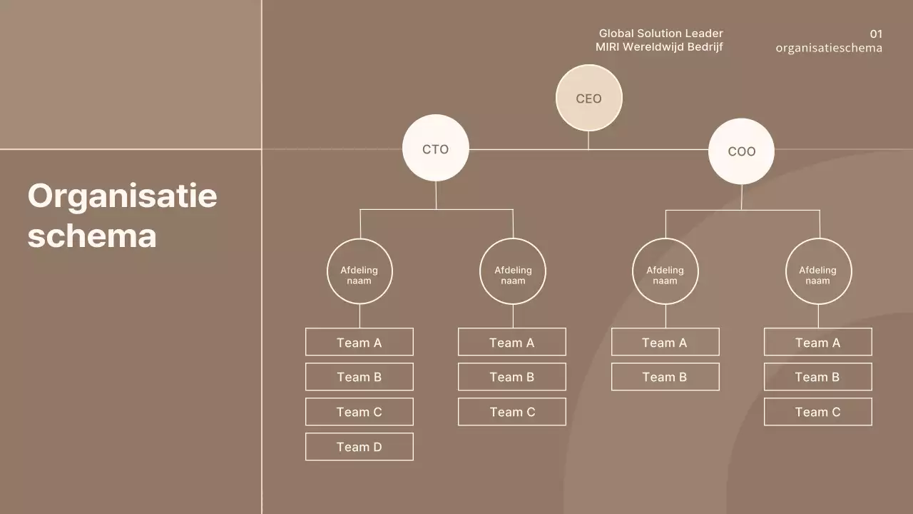 Een eenvoudig bruin en beige bedrijfsprofiel