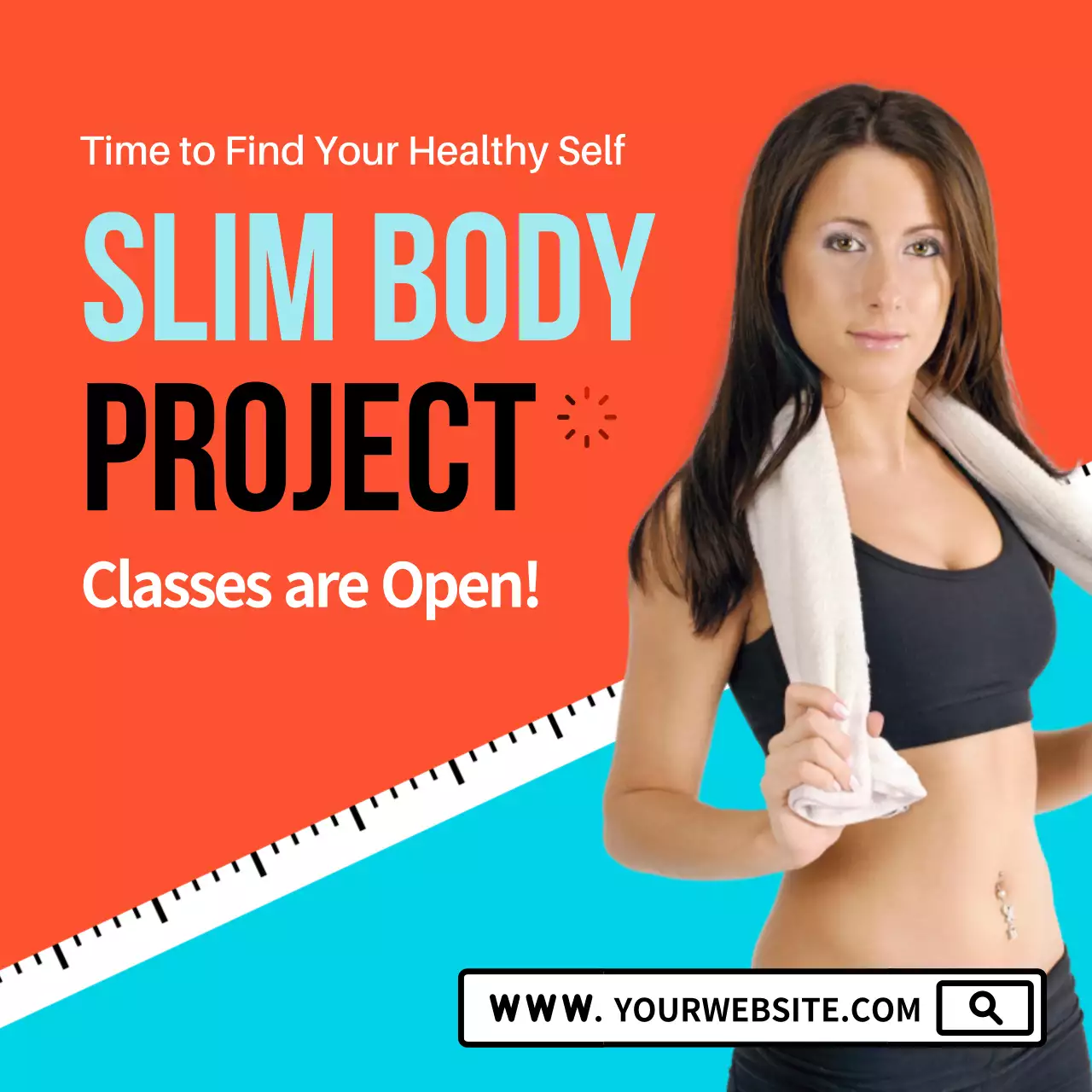 Orange Trendy Fitness Promotion Instagram Post