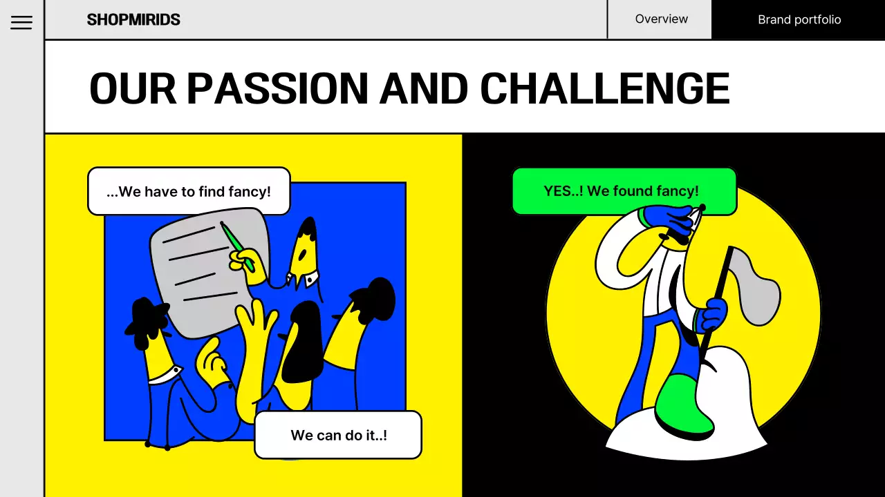 Pop illustration concept brand portfolio in fluorescent colors