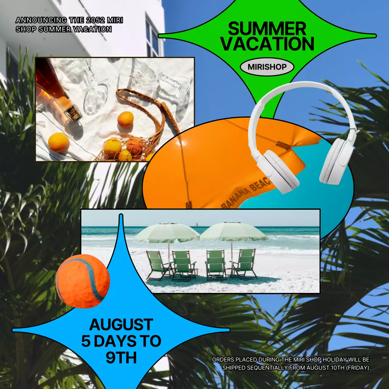 Green Retro Summer Promotion Social Media Post