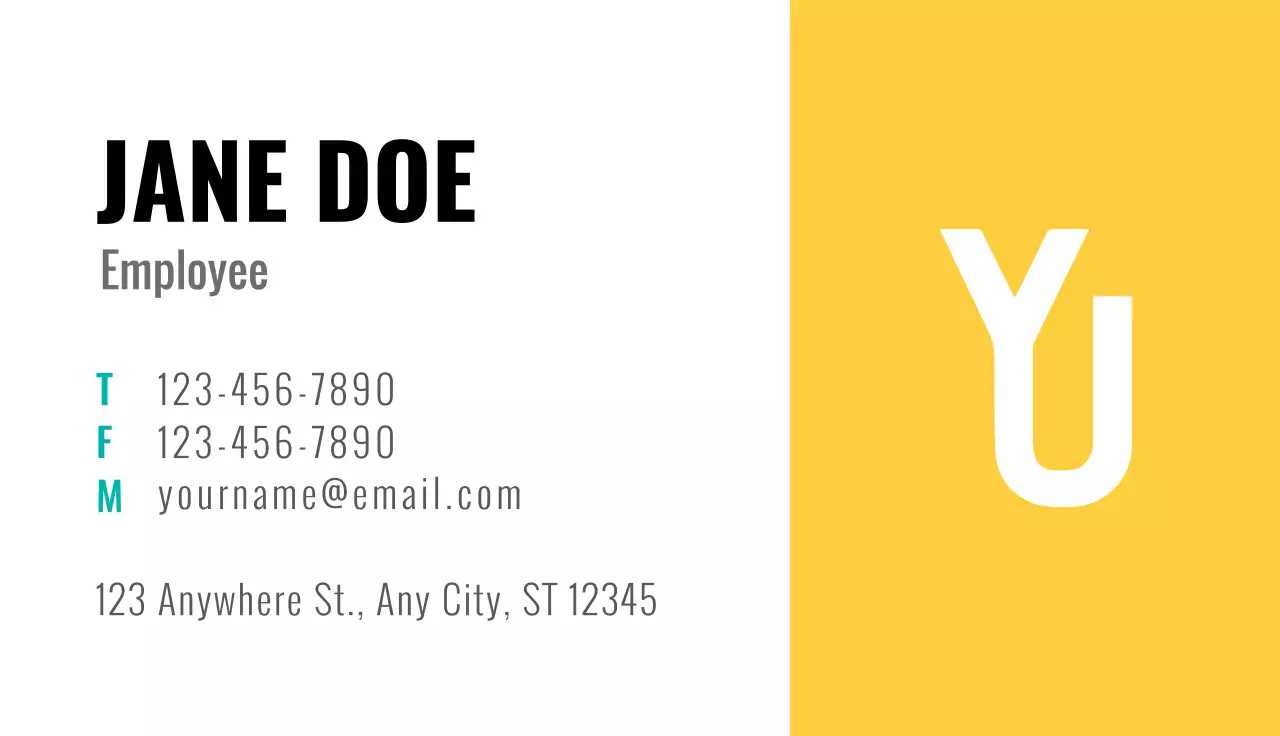 Teal Minimal Mobile Business Card