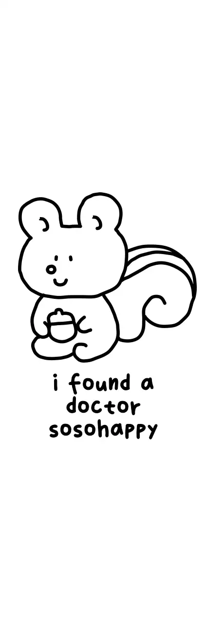 A cute design with a black squirrel line illustration.