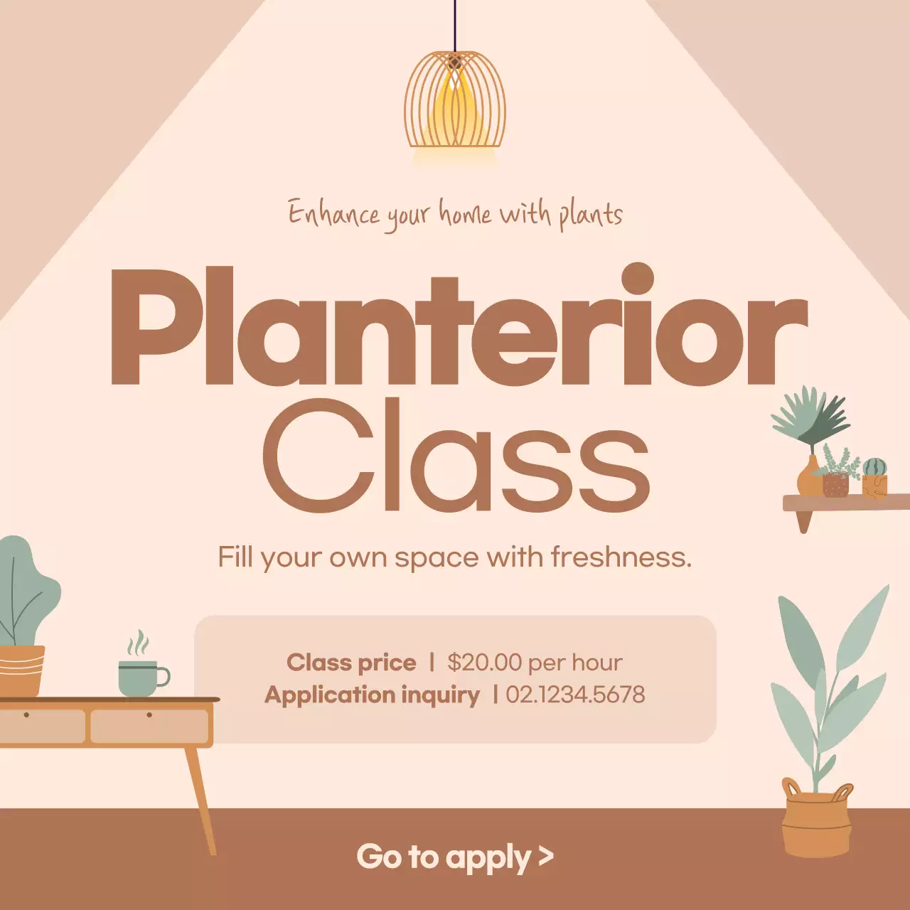 Pink clean illustration background to guide you through a plantation class