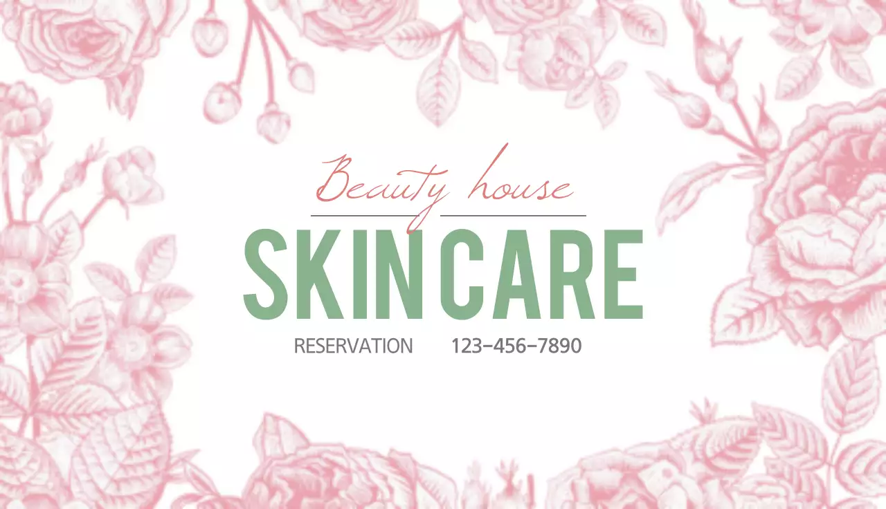 Pink Floral Skincare Business Card
