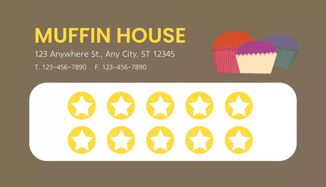Colorful Minimal Muffin Advertisement Business Card