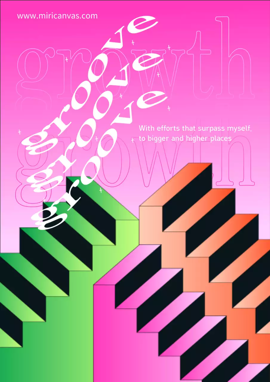 핑크 레트로 모티베이션 포스터