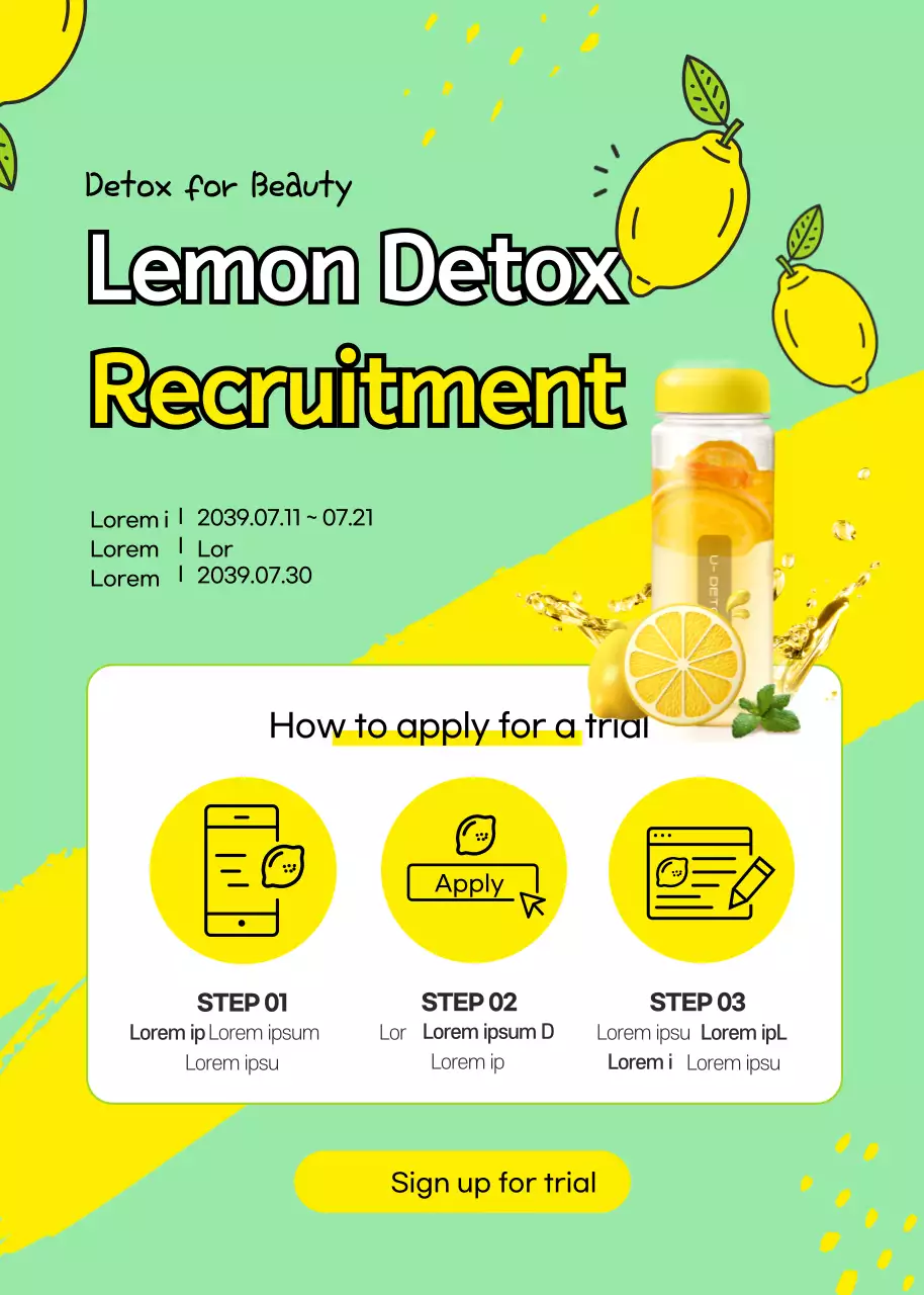 Rekrutmen Detoksifikasi Lemon Menyegarkan Kuning Singkirkan racun dan tampil cantik Ikon Rekrutmen Detoksifikasi Diet Musim Panas