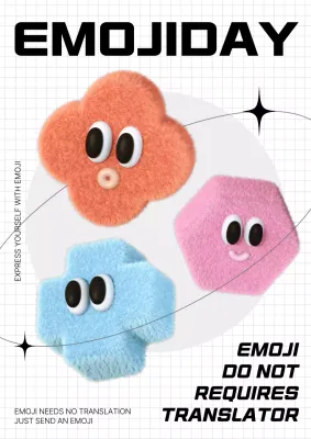 Colorful Trendy Emoji Promotion Poster