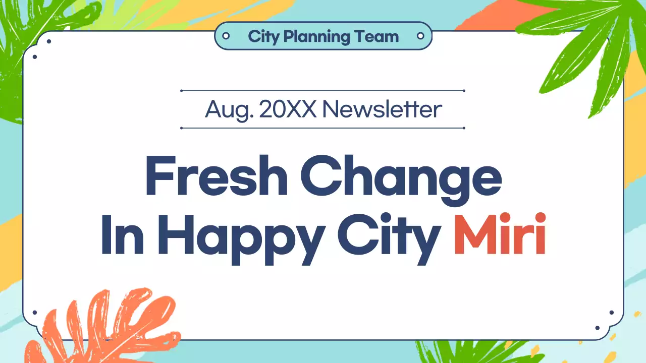 Colorful Tropical City Newsletter Presentation