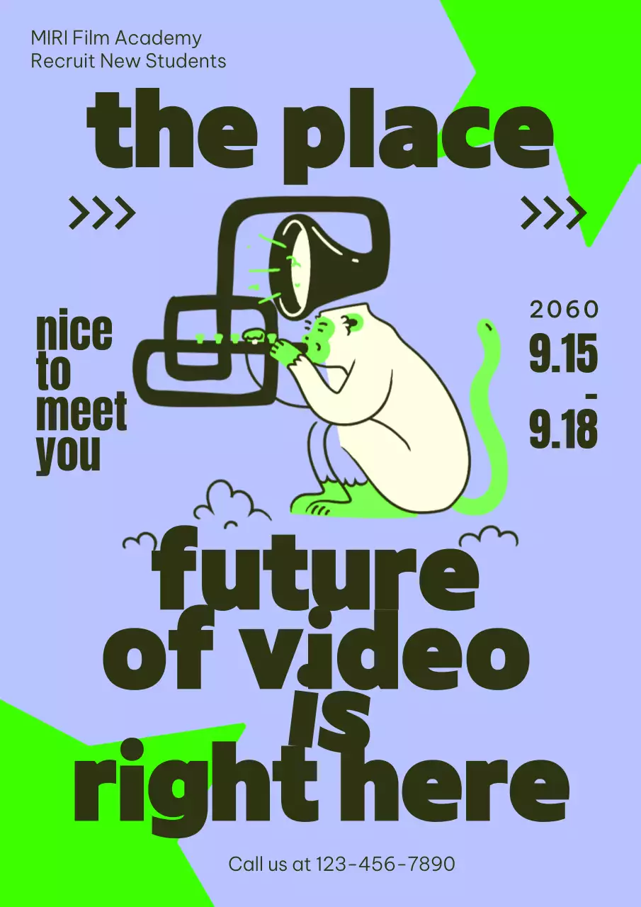 그린 모던 비디오 홍보 포스터