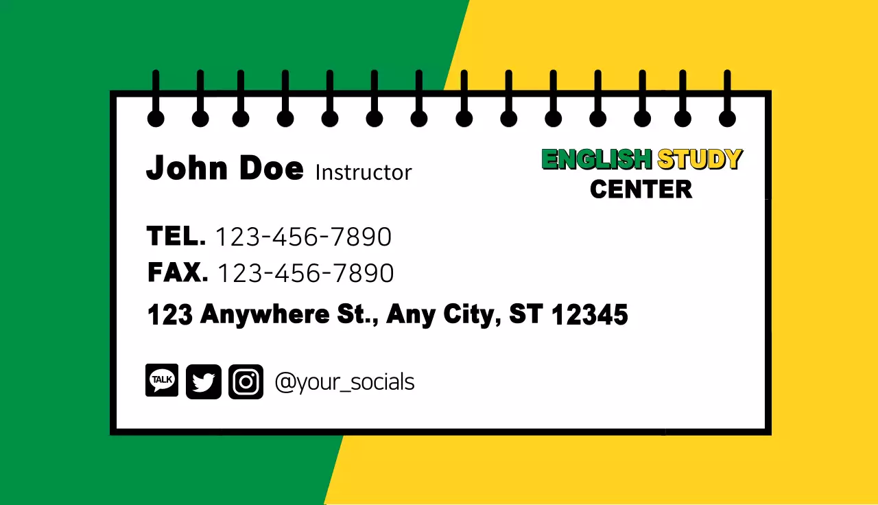 Green Modern Education Business Card