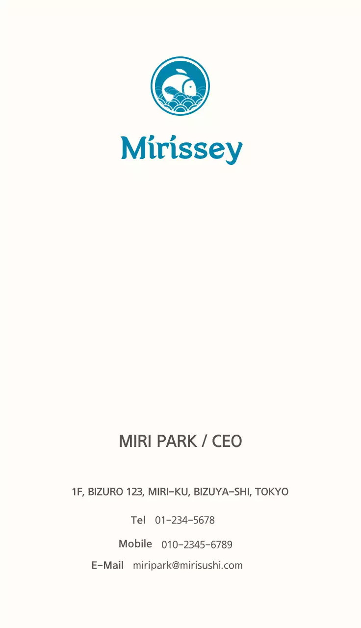 Restaurante japonês de sushi com um design simples em azul e amarelo claro