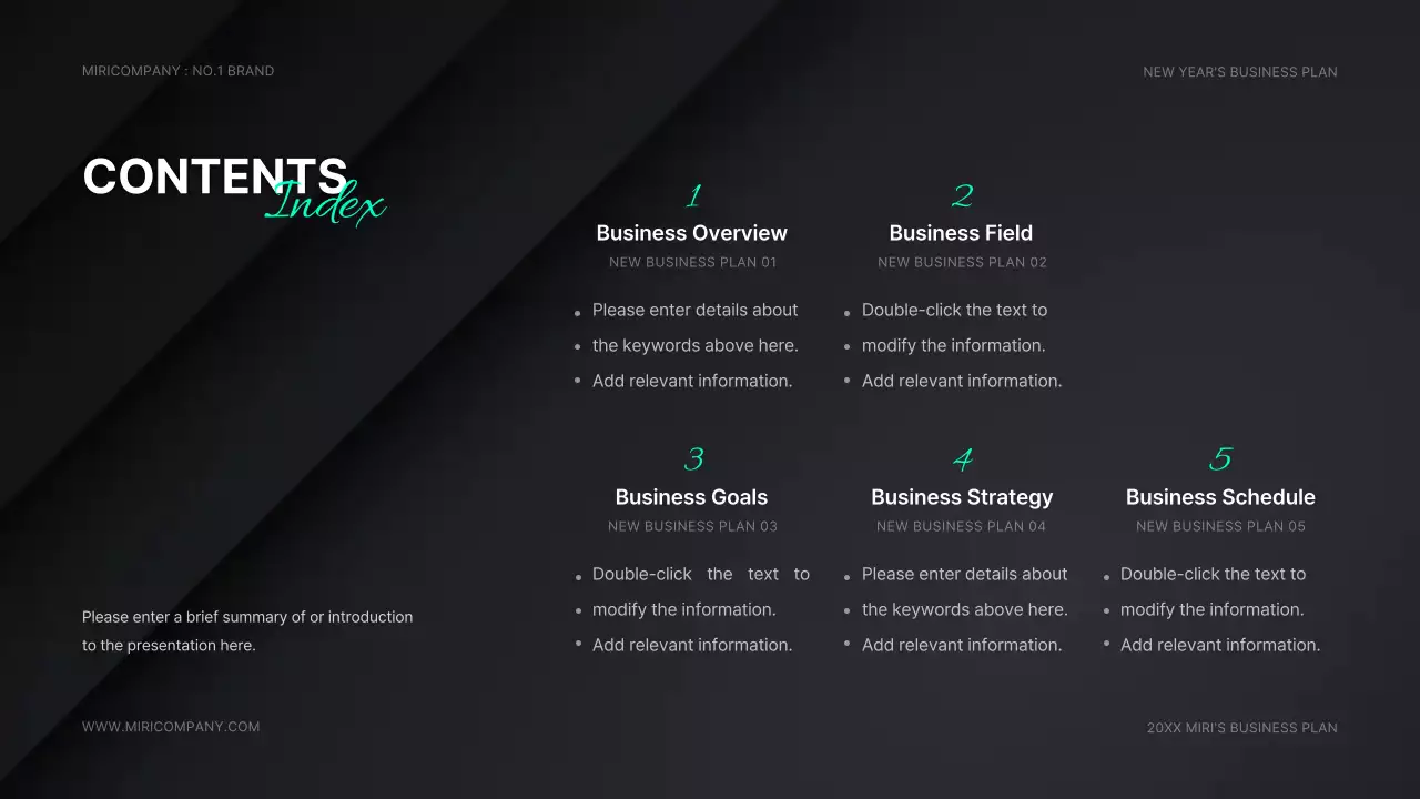 검은색과 연두색의 신년 사업계획서