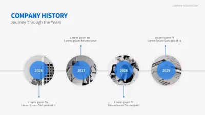 Blue Modern Company History Presentation Infographic