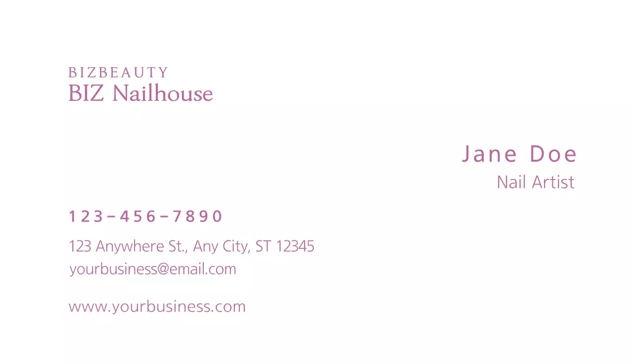 Purple Elegant Beauty Promotion Business Card