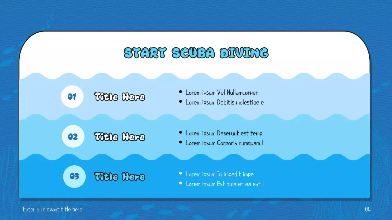 블루 모던 스쿠버 가이드 프레젠테이션